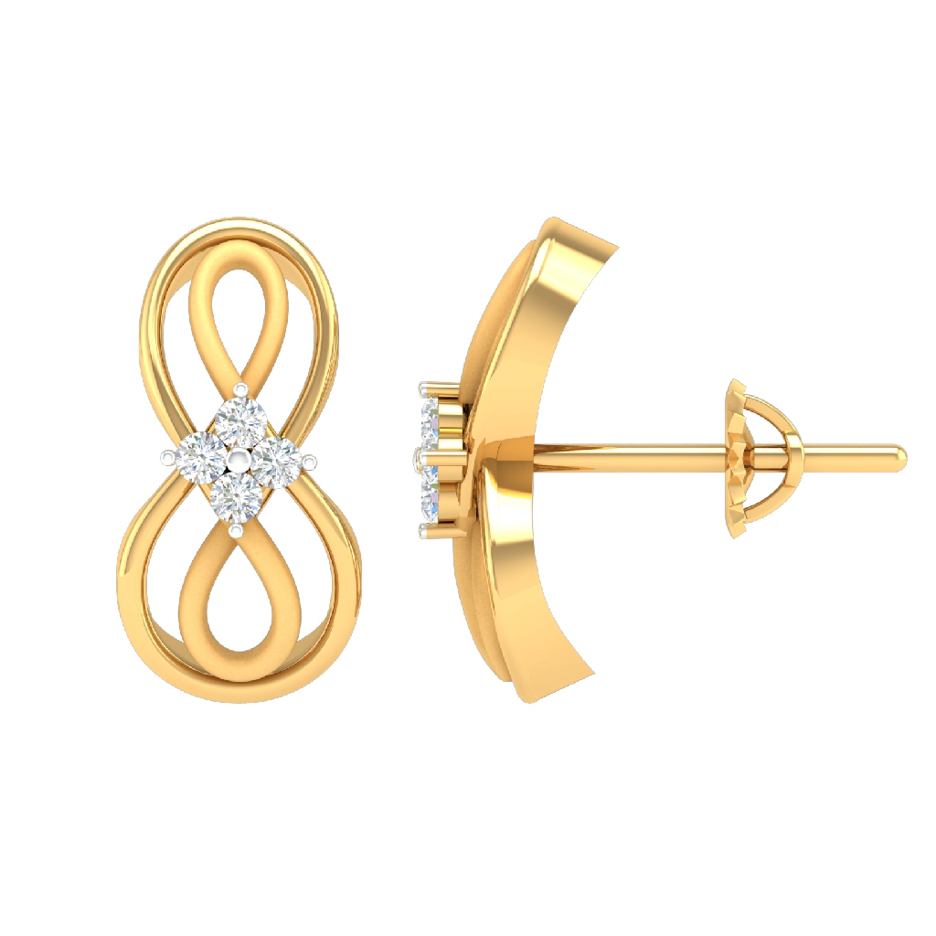 18k gold real diamond designer earrings mga - sdg0071