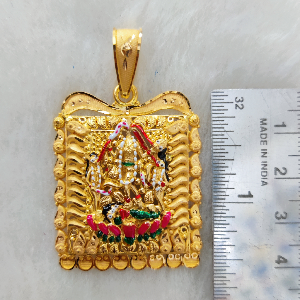 916 Gold Fancy Gent's Fulljogani Maa Pendant