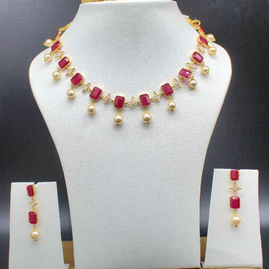 22kt ruby pearl necklace