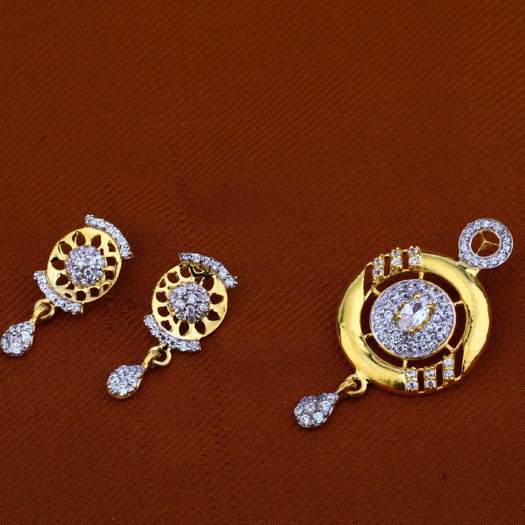 916 Gold Designer Pendant Set FPS90