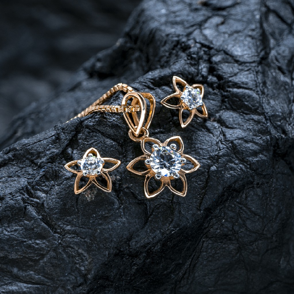 Rose gold pendant set
