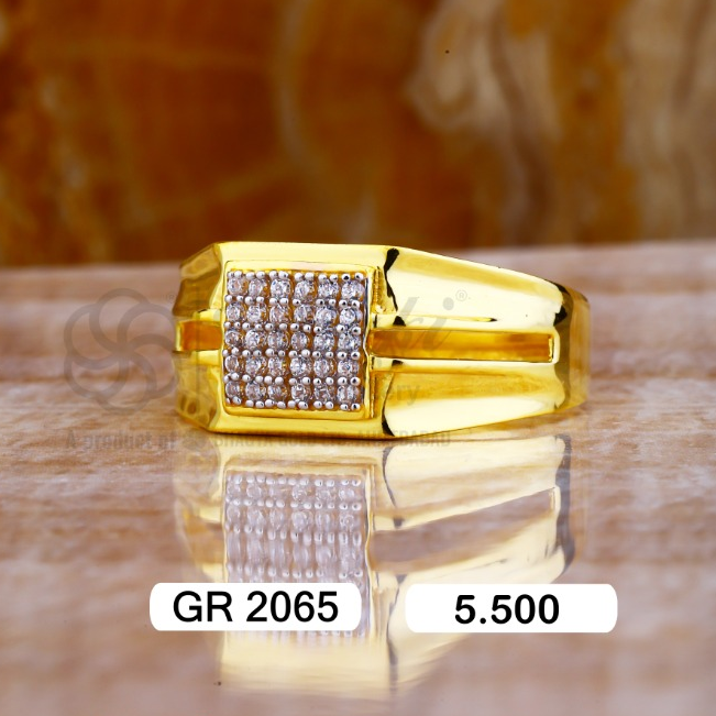 22K(916)Gold Gents Diamond Latest Ring