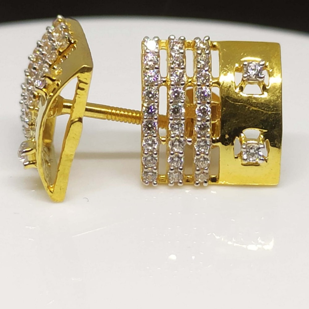 916 cz  gold hallmark beautiful  design for women earring 
