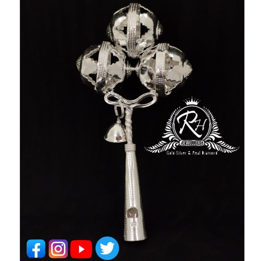silver jhunjhuna rattle toy for new baby born rH-KT96