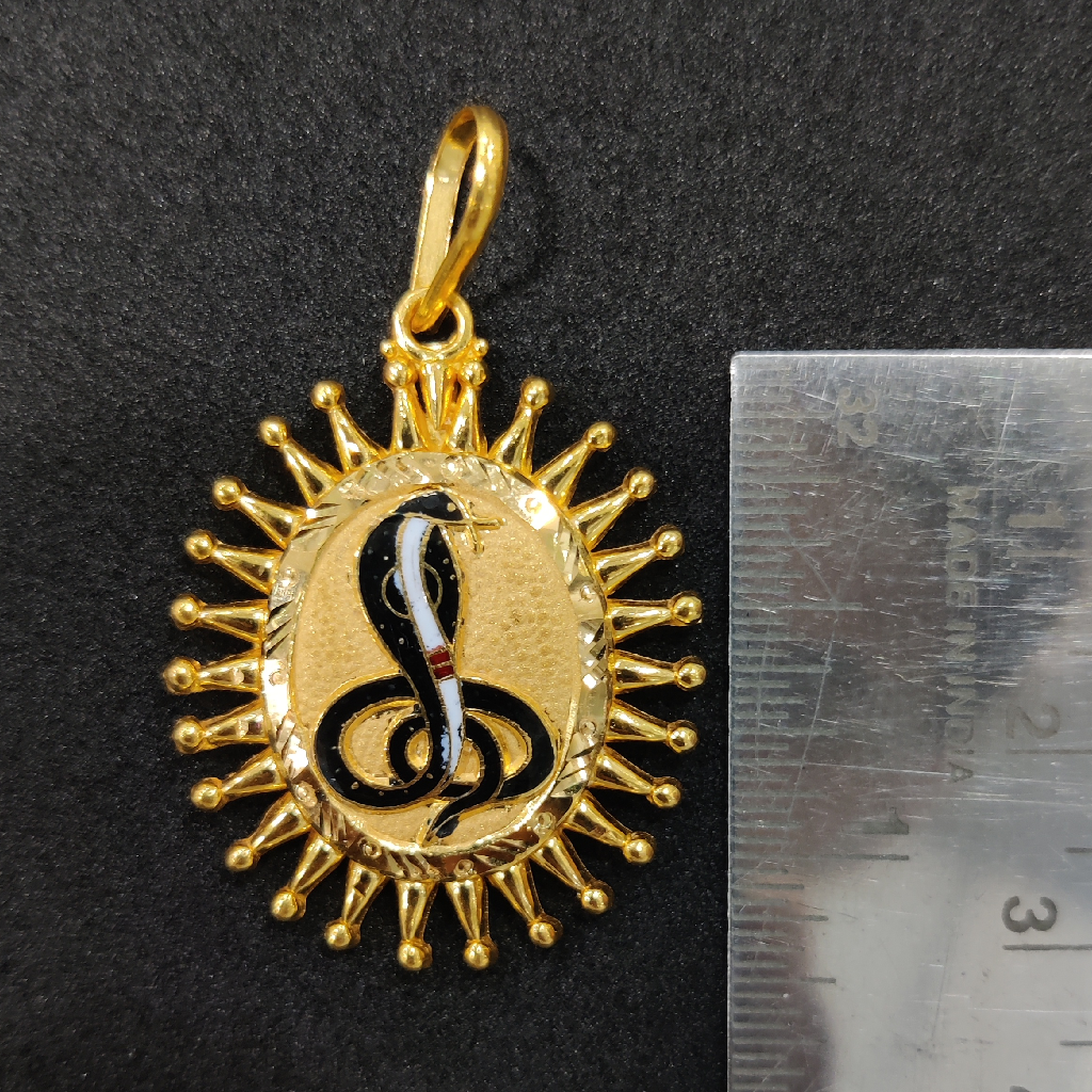 916 Gold Fancy Gent's Goga Maharaj Minakari Pendant