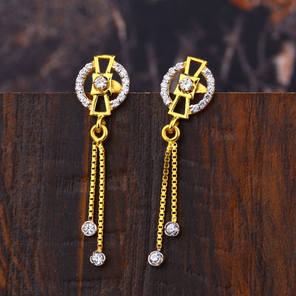 Buy quality 22kt gold small latkan earring in Ahmedabad