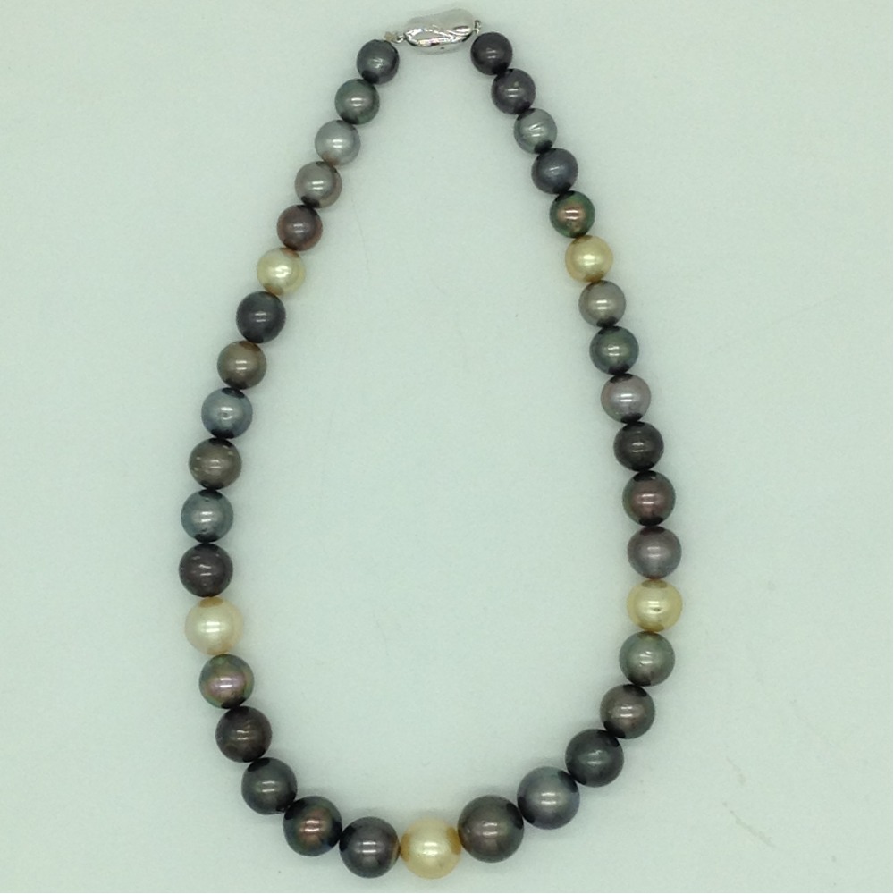 Muliticolour round tahitian south sea pearls strand jpm0402