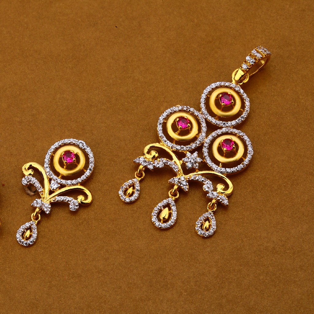 916 Gold Stylish Pendant Set FPS165