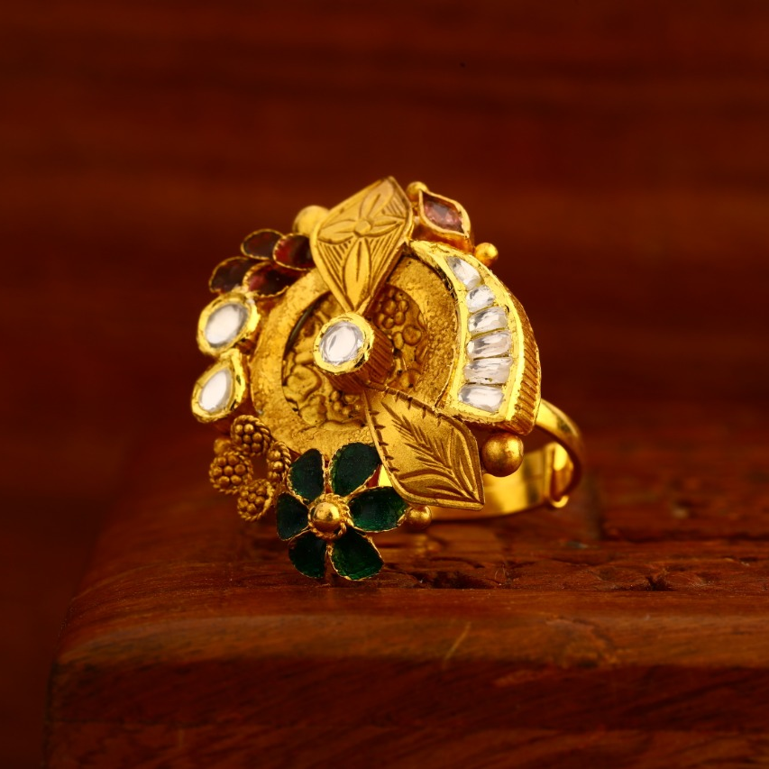 22CT Gold CZ Hallmark Antique Exclusive Ladies Ring LAR221