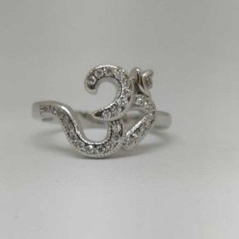 925 Sterling Silver Om Design Ladies Ring