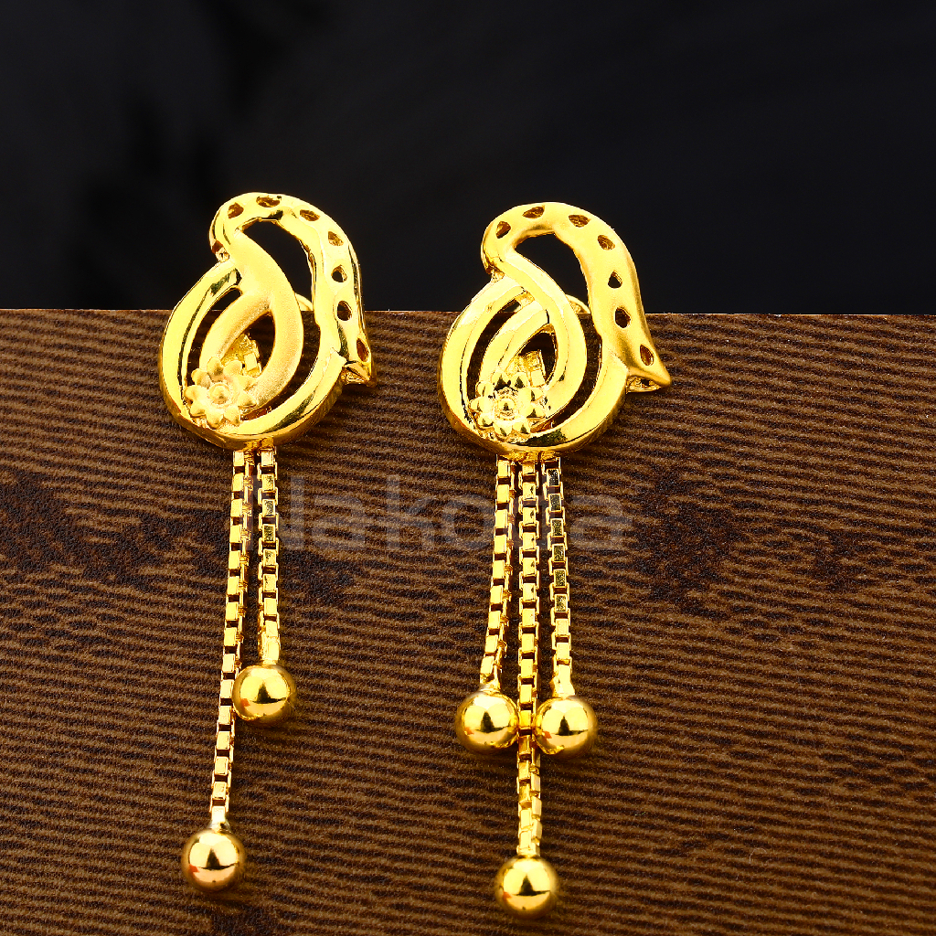 916 Gold Hallmark Classic Women'S Plain Earring LPE318