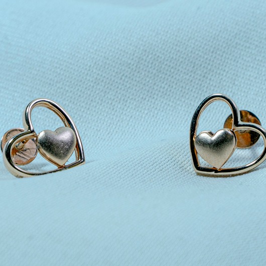 Gold Heart Design Earring ET1-458