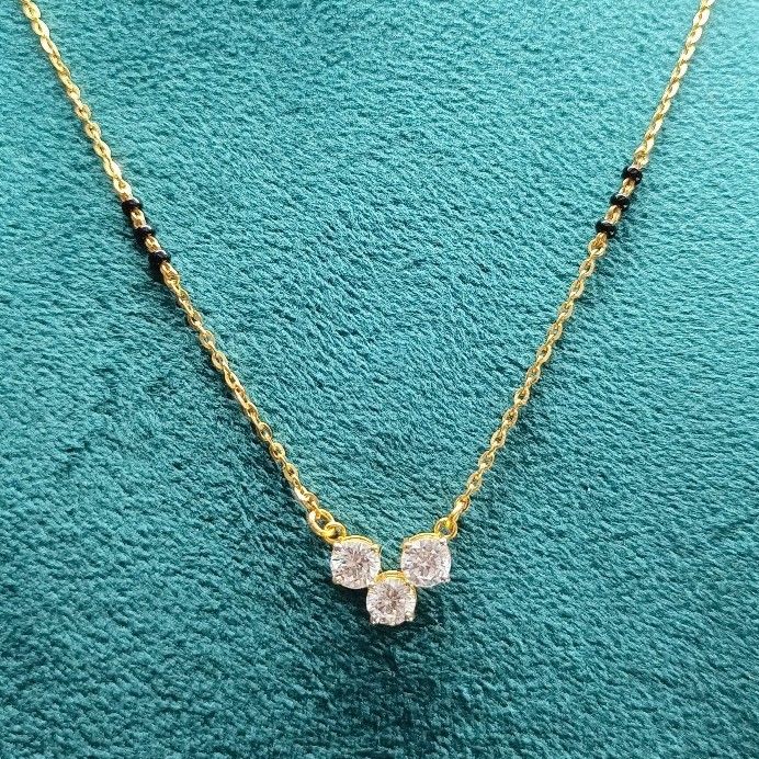 22crt Gold Light Weight Gold CZ Mangalsutra