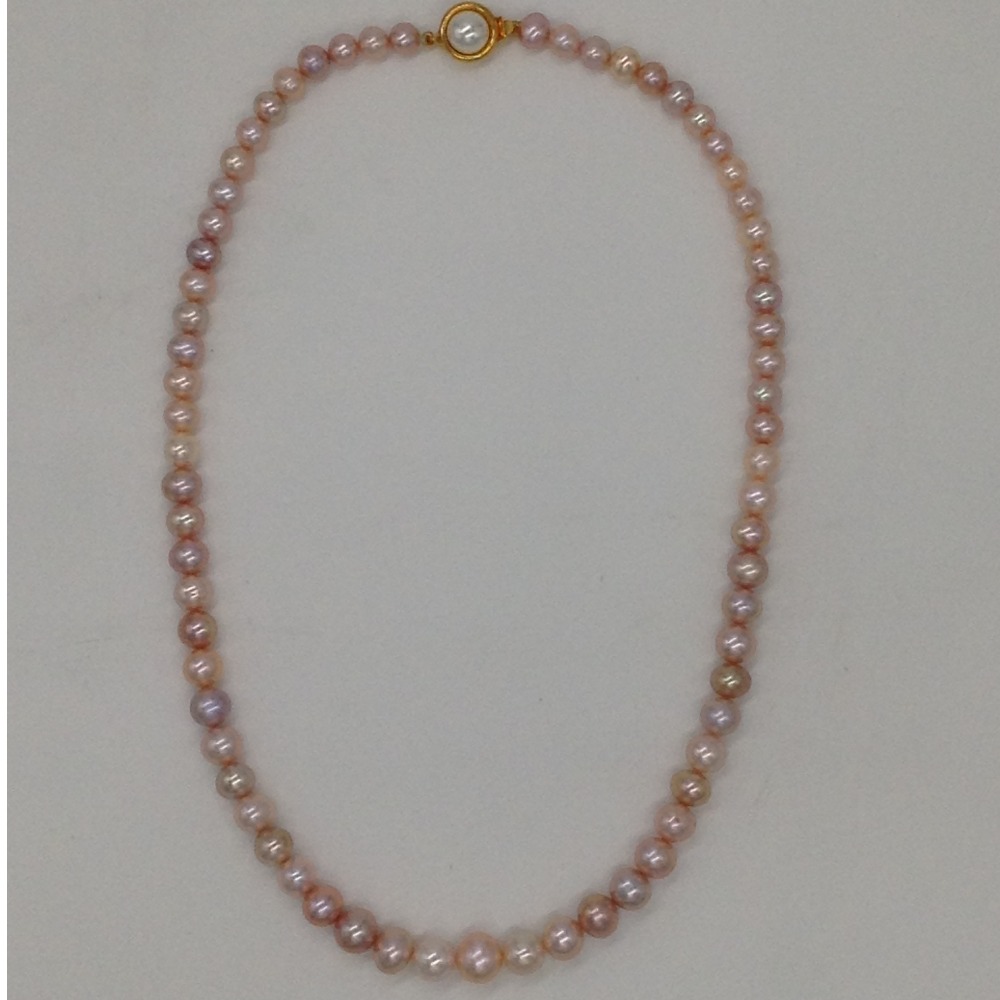 Freshwater Pink Round Graded Pearls Single Layer Mala JPM0330