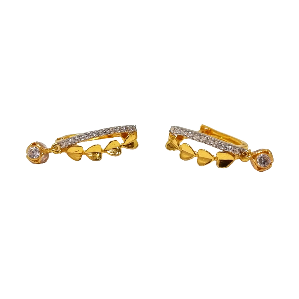 18K Gold Heart Shape Modern Bali Earrings MGA - BLG0658