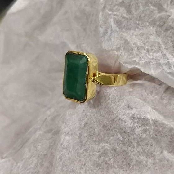 TODANI JEMS 12.25 Ratti Panna Stone Original Certified Panna Stone Emerald  Ring Gold Plated Adjustable Woman Man Ring With Lab Certificate :  Amazon.in: Fashion