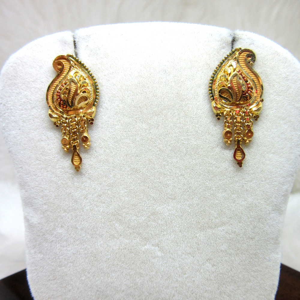 Best Fancy Latest Gold Earring Designs from PC Chandra Jewellers