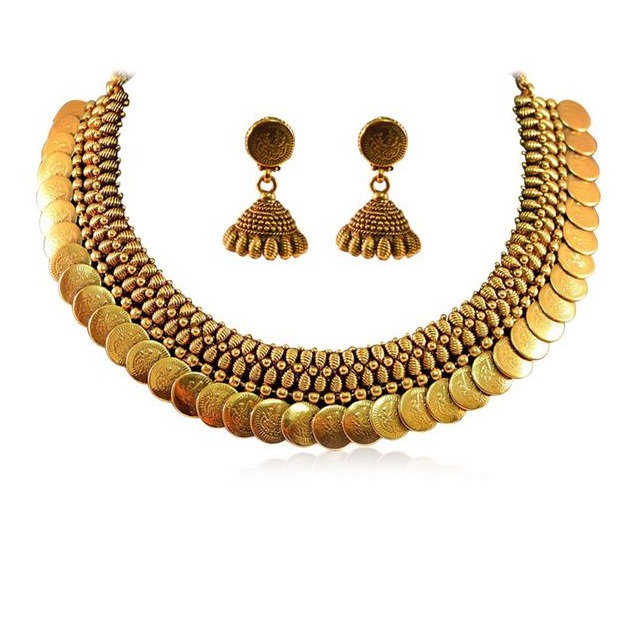 916 Gold Antique Necklace For Ladies