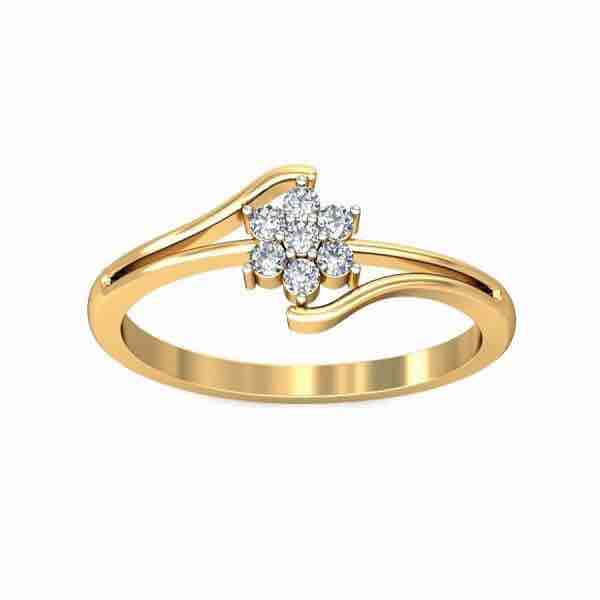 18kt Yellow Gold Real Diamond Engagement Ring