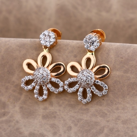 18 carat rose gold stylish ladies earrings RH-LE592