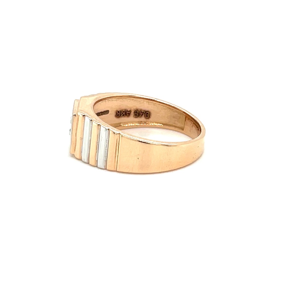Diamond Ring for Men in 18k Rose Gold