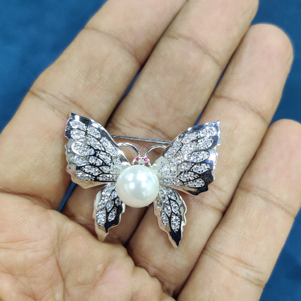 925 Sterling Silver Butterfly Shape Brooch