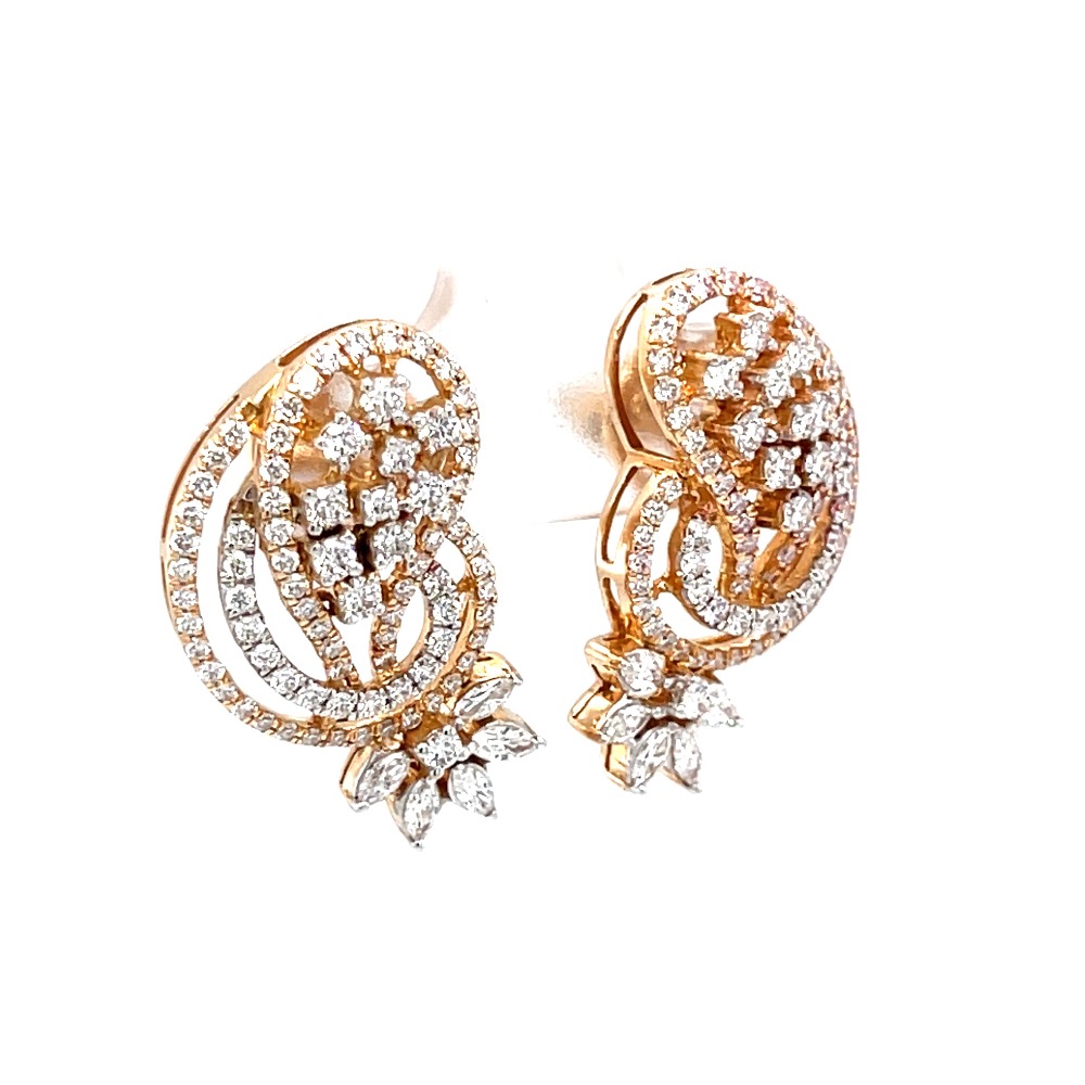 Gilded Brilliance 18 Kt Gold Diamond Earrings - TBZ & Sons-sgquangbinhtourist.com.vn