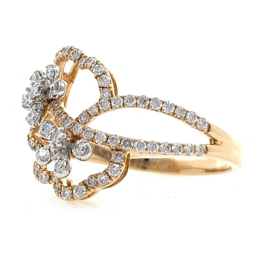 18kt / 750 rose gold fancy diamond ladies ring 9lr4