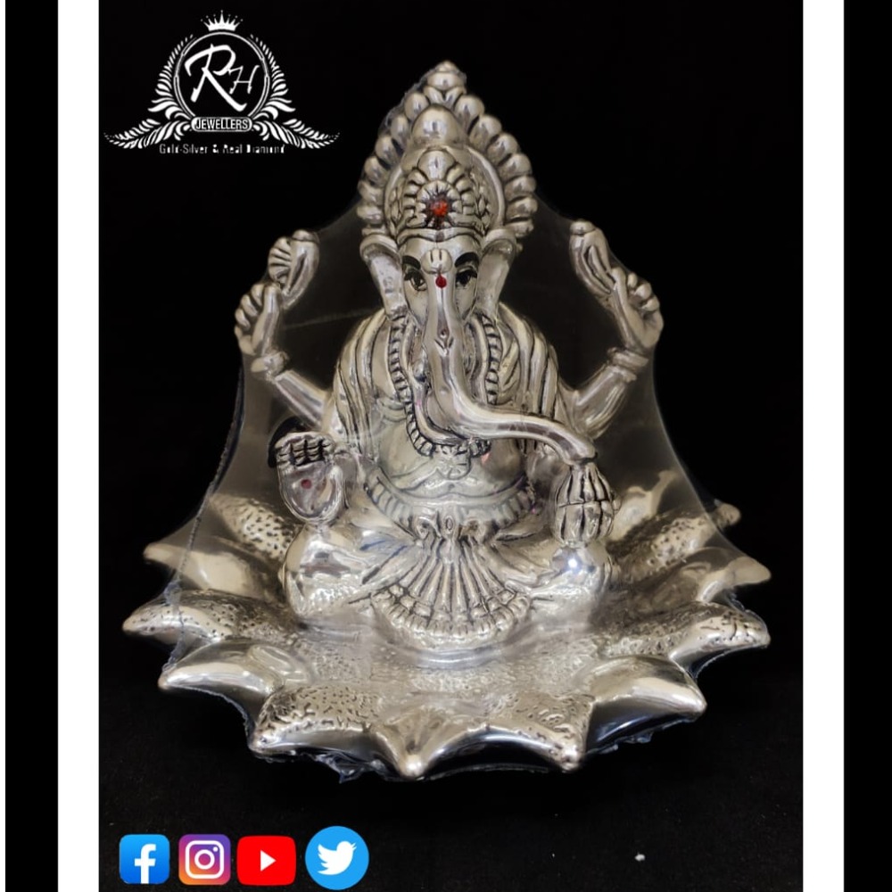 silver ganesh murti for pooja Rh-PJ052
