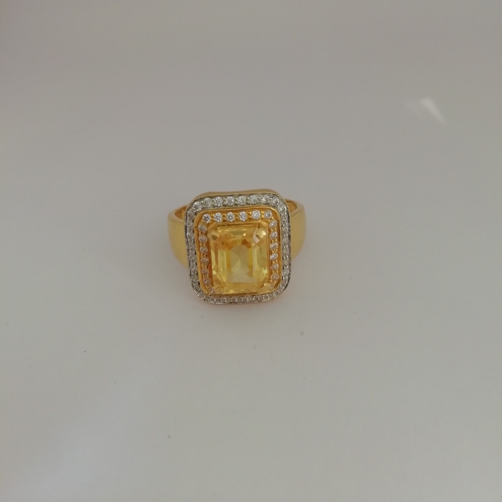 916 gold yellow diamond Gents ring