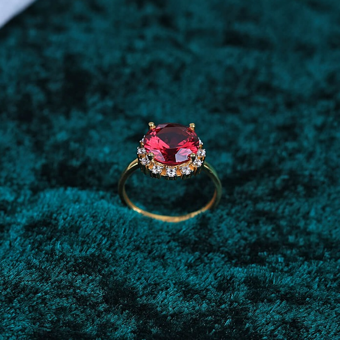 Gold With Ruby stone ladies ring