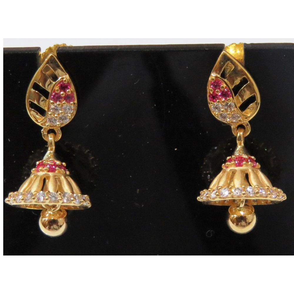22kt gold cz casting fancy earrings jumkie