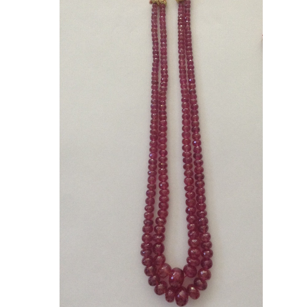 Natural Red Rubies Round Graded Beeds Necklace JSR0072