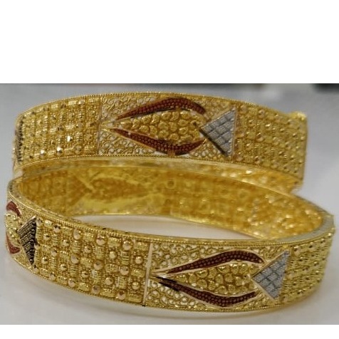 916 Gold Antique Designer Calcutta Bangles