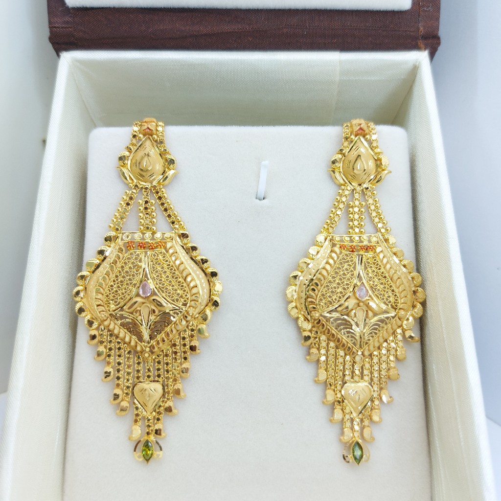 916 gold earrings with chain