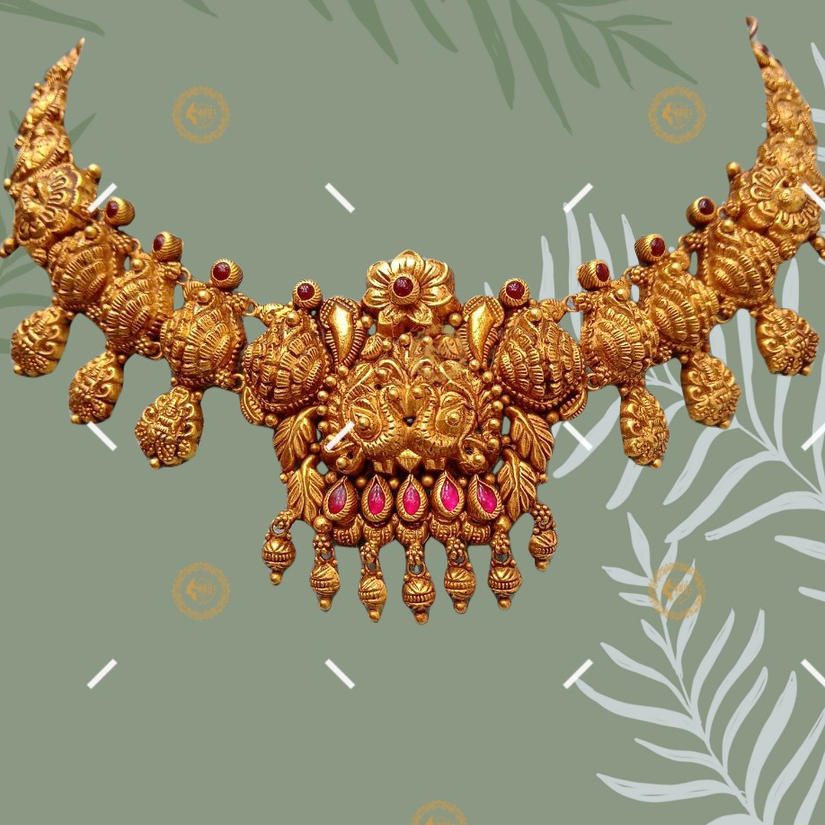 22k gold fine design necklace set