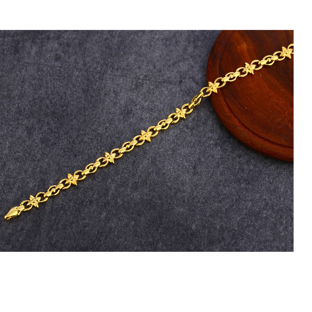 22KT Gold  Classic Women's Plain Bracelet LPBR43