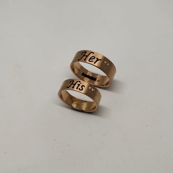 18 ct rose gold couple bands