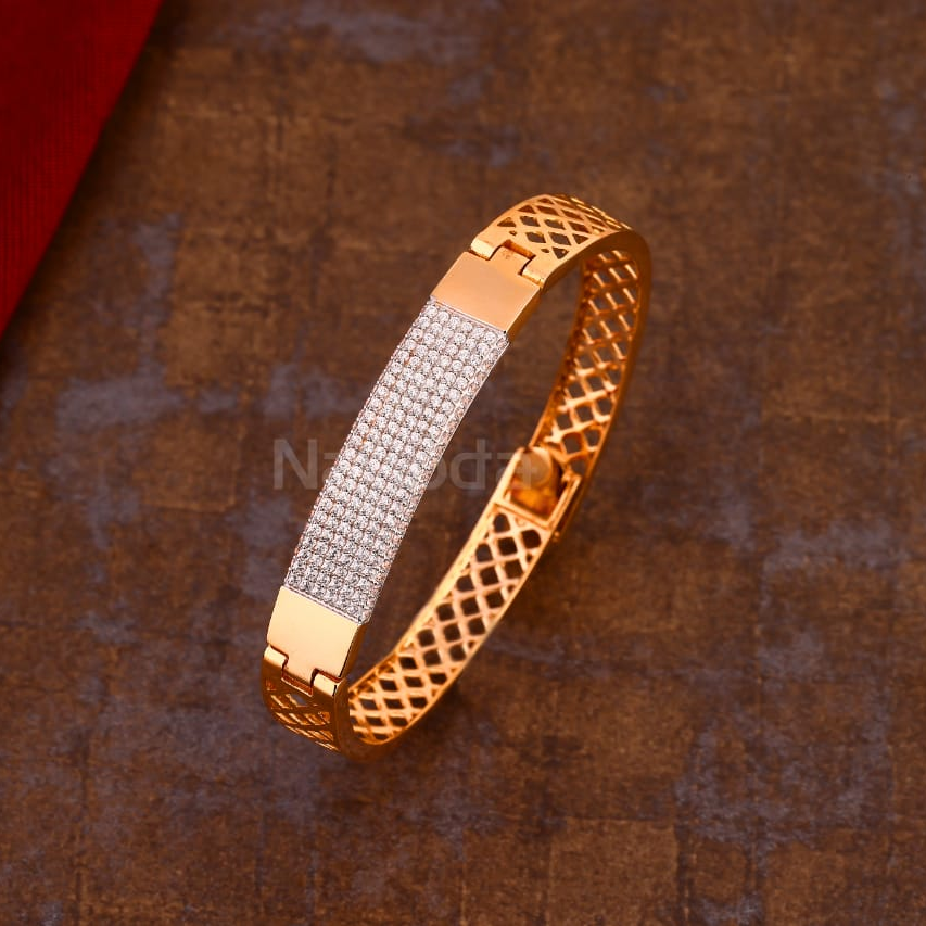 Buy Quality 750 Rose Gold Mens Fancy Kada Bracelet Rmkb32 In Ahmedabad 5021