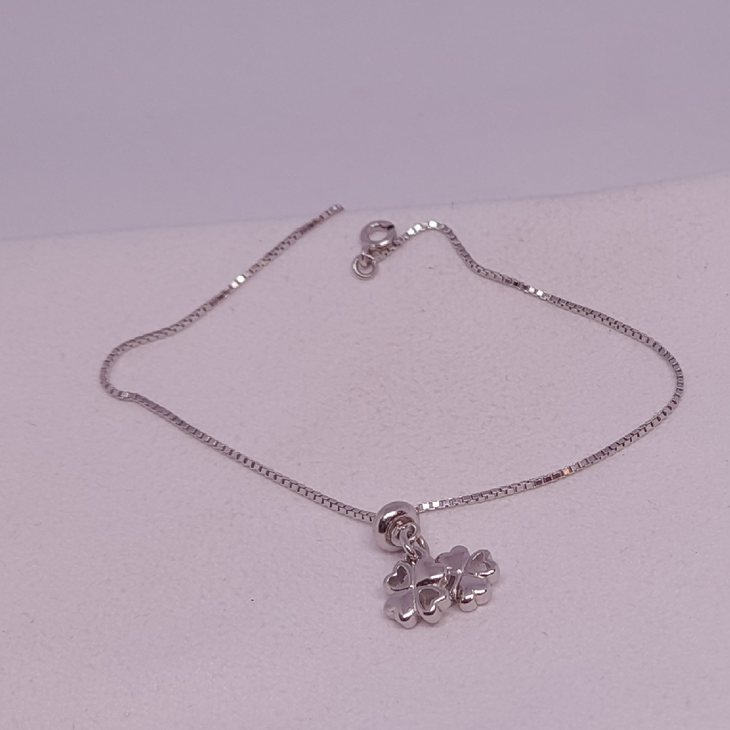 Silver With chain and simple ladies anklets