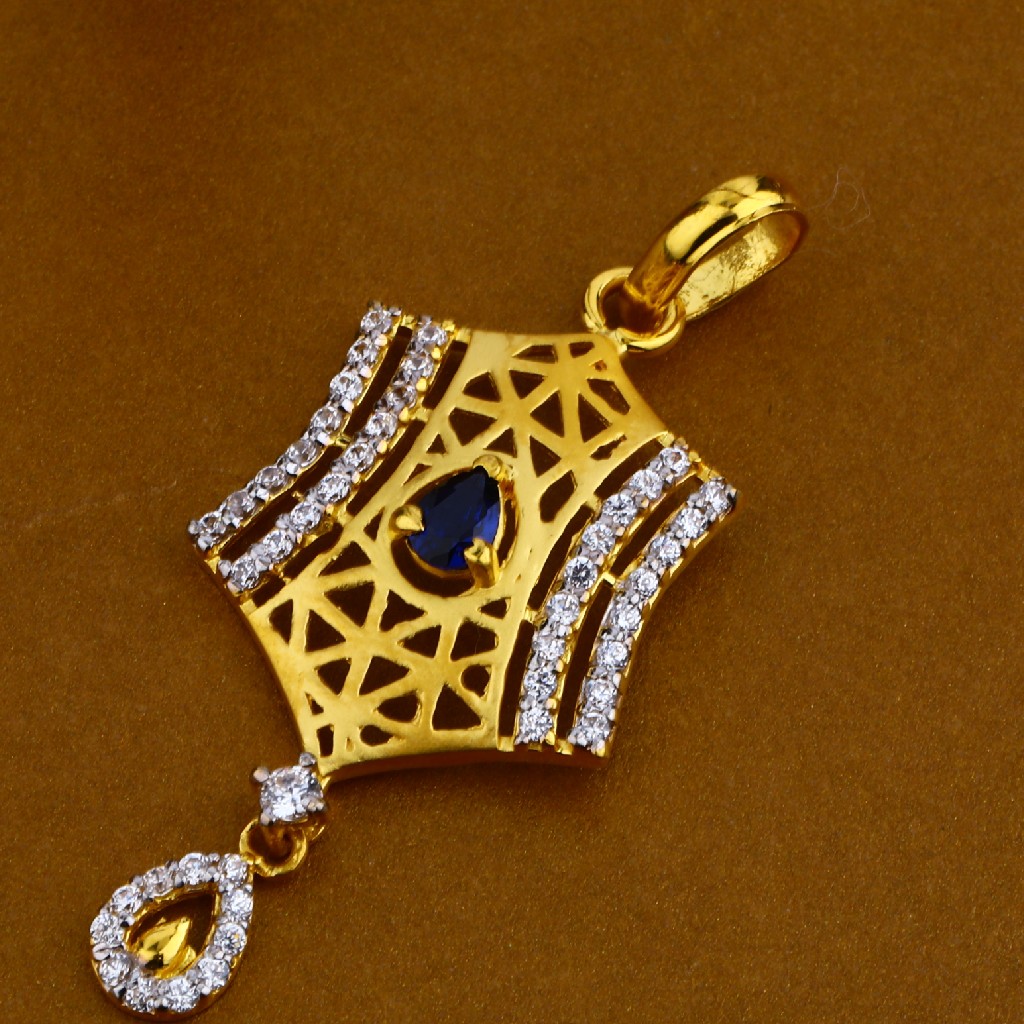 916 Gold Cz Fancy Ladies Pendant Set FPS01