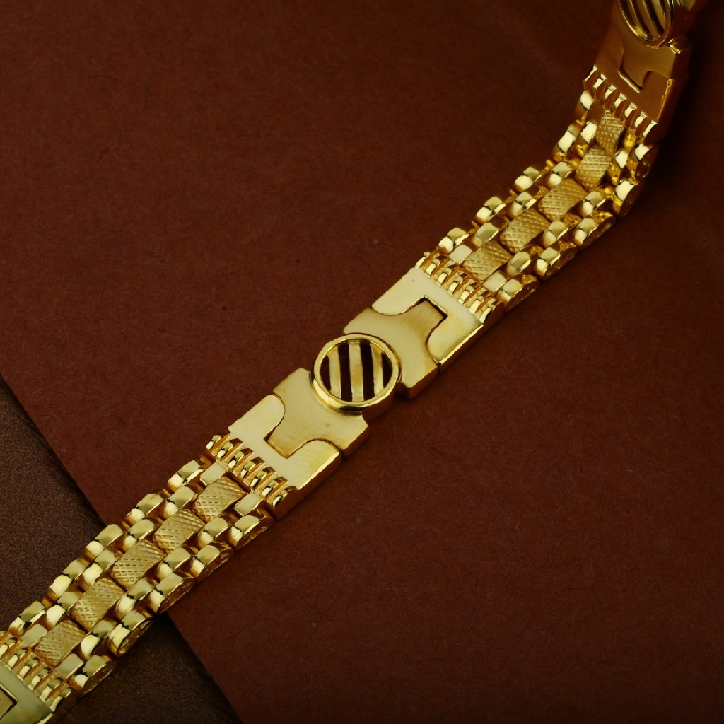 Mens 916 Diamond Casting Gold Cz Bracelet-MCB08
