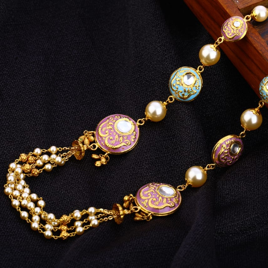 916 Gold Hallmark Ladies Fancy Moti Mala AC195
