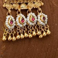 22KT/ 916 Gold antique bridle Jesalmeri long Necklace set for ladies