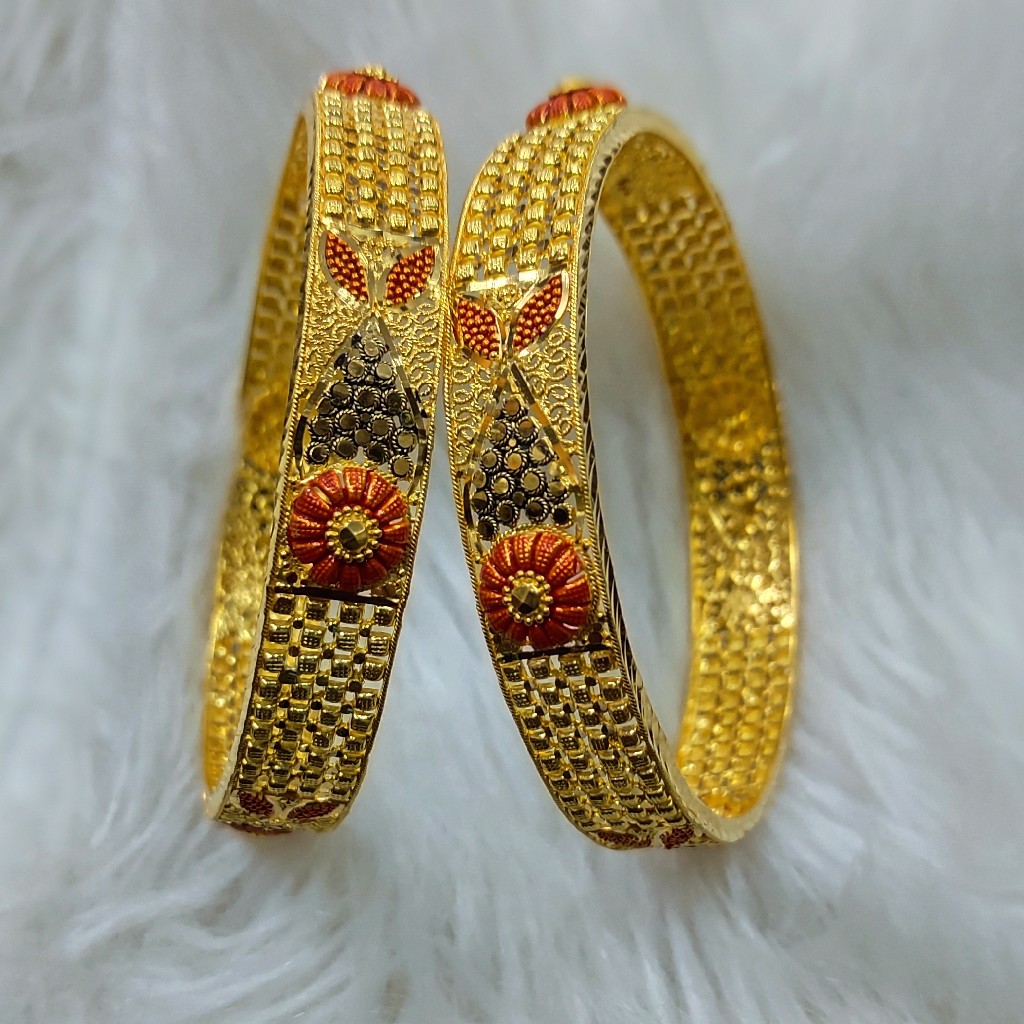 gold hollow bangle bracelet