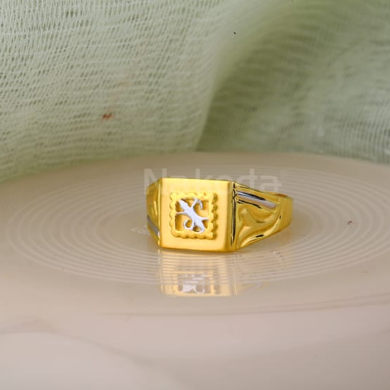 916 Gold CZ Hallmark Mens Delicate Plain Ring MPR187