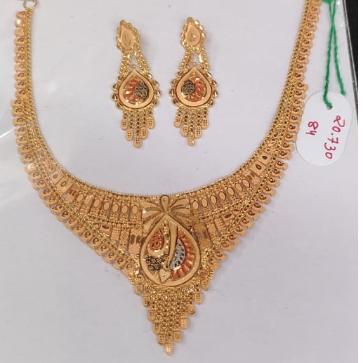 22 carat gold ladies necklace set RH-LN918