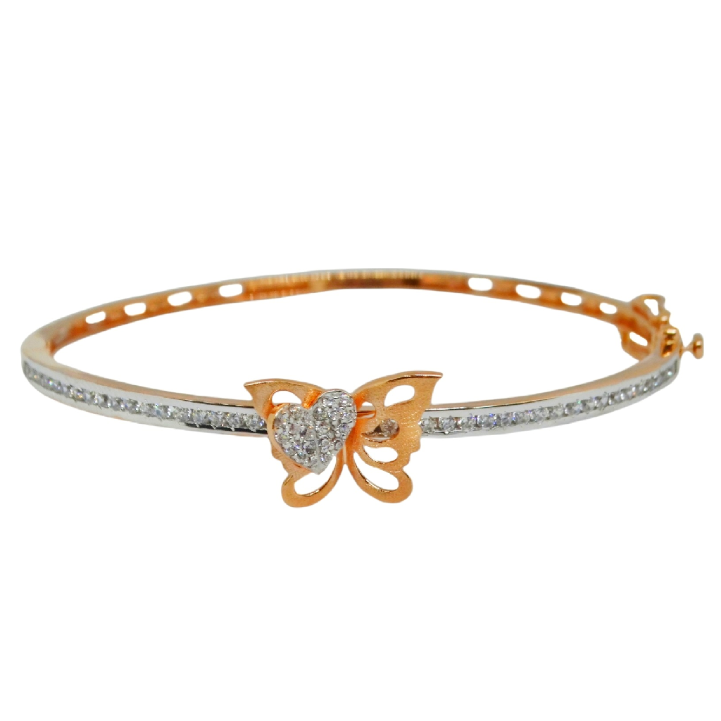 18k rose gold butterfly shape modern kada bracelet mga - brg0070