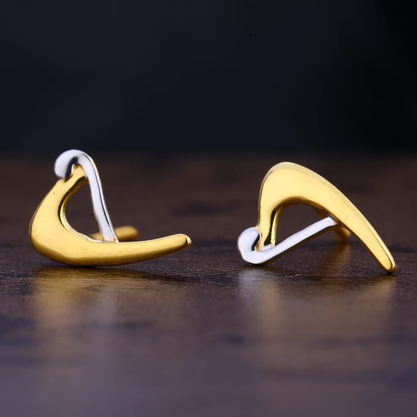 22KT Gold CZ Hallmark Gorgeous Ladies Plain Earring LPE298