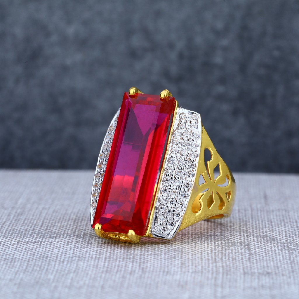 Buy quality Mens fancy 916 red single stone gold ring-msr01 in ...